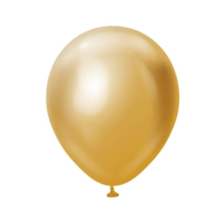Premium Mellanstora Latexballonger Chrome Guld