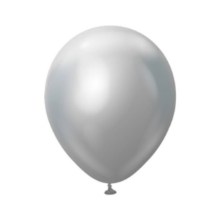 Premium Mellanstora Latexballonger Chrome Silver
