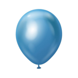 Premium Mellanstora Latexballonger Chrome Blå