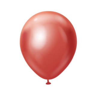 Premium Mellanstora Latexballonger Chrome Röd
