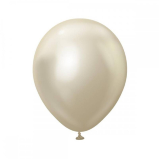 Premium Mellanstora Latexballonger Chrome White Gold