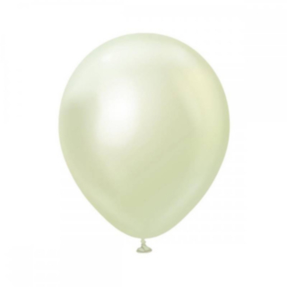 Premium Mellanstora Latexballonger Chrome Green Gold