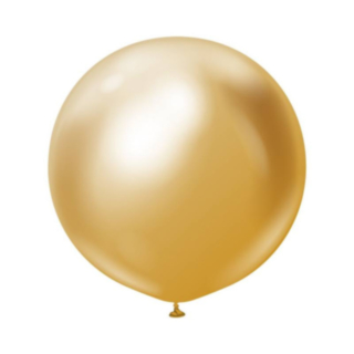 Premium Stora Latexballonger Chrome Guld