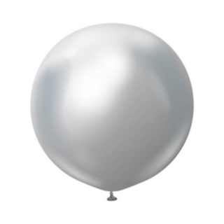 Premium Stora Latexballonger Chrome Silver