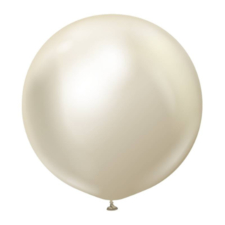 Premium Stora Latexballonger Chrome White Gold