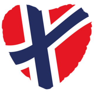 Hjärta Norge Flagga Folieballong