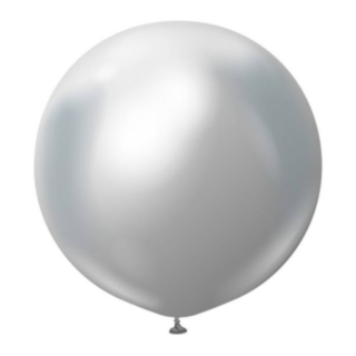 Premium Gigantiska Latexballonger Chrome Silver