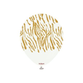 Premium Latexballonger Safari Tiger Vit/Guld