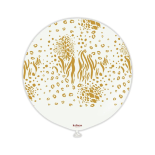 Premium Stor Latexballong Mutant Vit/Guld