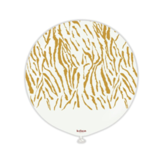 Premium Stor Latexballong Safari Vit/Guld