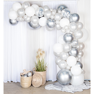 Deluxe Ballongbåge DIY Silver/Krom
