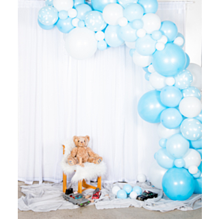 Deluxe Ballongbåge DIY Guld Ljusblå