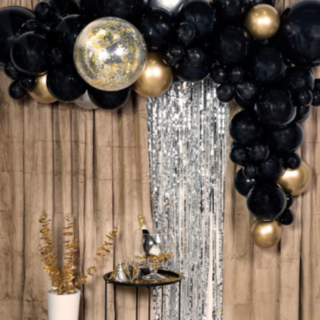 Deluxe Ballongbåge DIY Svart/Guld