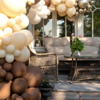 Premium Ballongbåge DIY Krämbrun