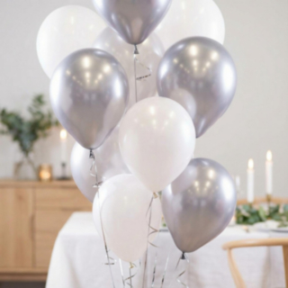 Ballongbukett Silverkrom