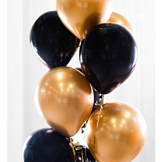 Ballongbukett Svart/Guld