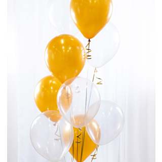 Ballongbukett Genomskinlig/Guld