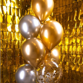 Glamour Ballongbukett Guld/Silver