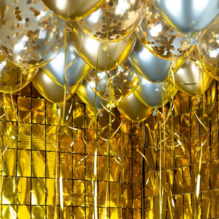 Glamour Ballongtak Guld/Silver
