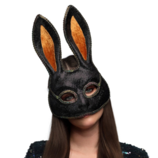Halloween Kanin Mask Svart