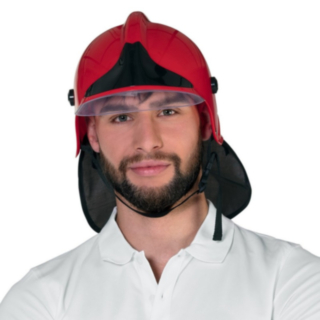 Brandmanshjälm Röd/Svart
