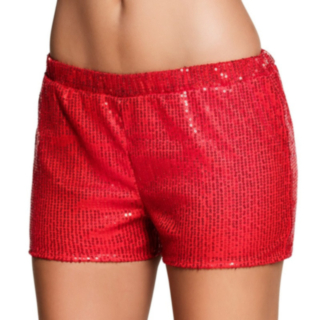 Paljett Hotpants Röd