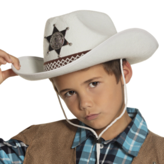 Barncowboyhatt Vit