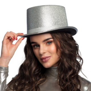 Glitz Cylinderhatt Silver