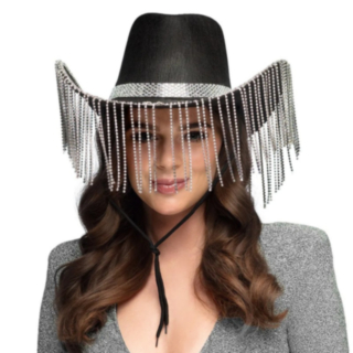 Pärlor Cowboyhatt Svart