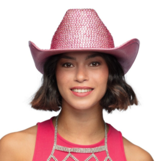 Cowboyhatt Glitter Ljusrosa