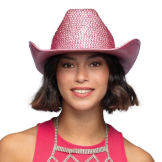 Cowboyhatt Glitter Ljusrosa