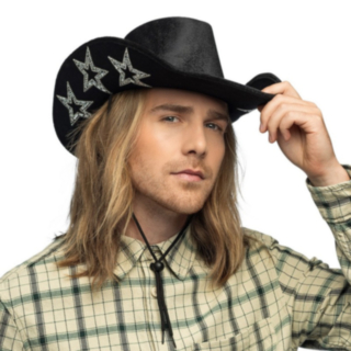 Stjärna Cowboyhatt Svart