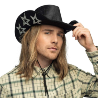 Stjärna Cowboyhatt Svart
