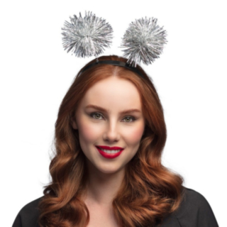 Pompoms Hårband Silver