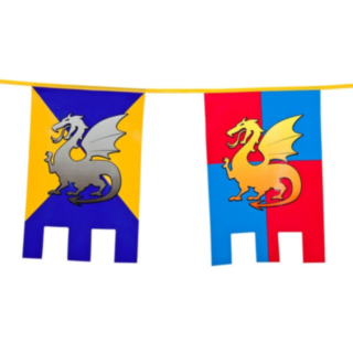 Medeltida Vapensköld Flaggirlang