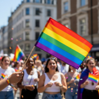 Pride Flagga På Pinne Regnbåge