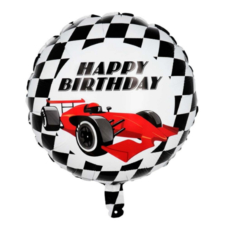 Racerbil Happy Birthday Folieballong