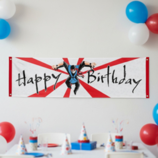 Ninja Party Happy Birthday Banderoll