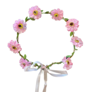 Rosa Blomsterkrans Hårband