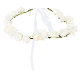 Vit Blomsterkrans Hårband