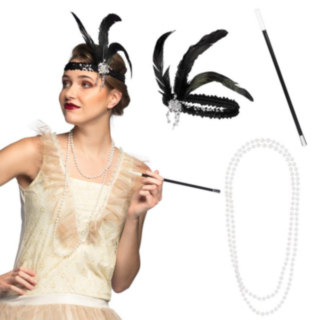 20-tal Flapper Set Svart/Vit