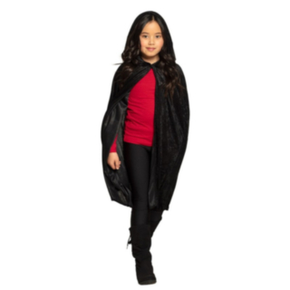 Velour Barncape Svart