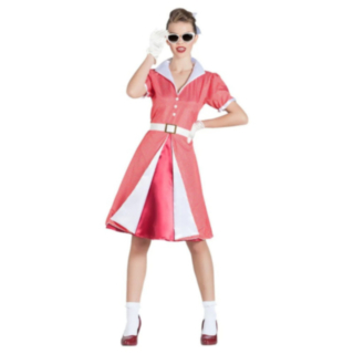 50-tal Maskeraddräkt Rosa