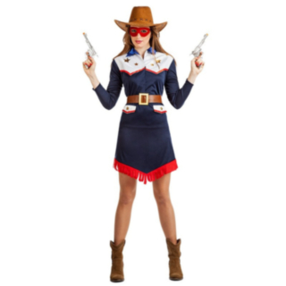 Cowgirl Maskeraddräkt Blå