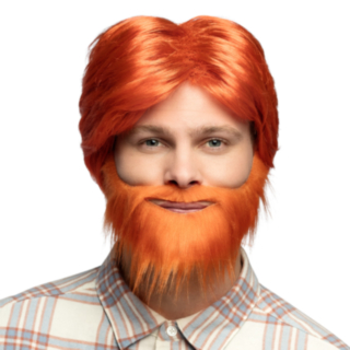 Dude Peruk & Skägg Orange