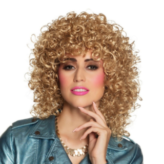80-tal Lockig Peruk Blond