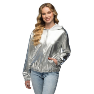 Glänsande Rave Jacka Silver