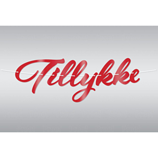 Girlang Tillykke Röd