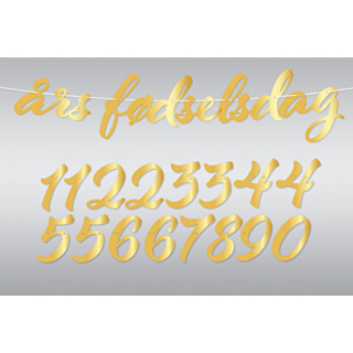 Girlang Födelsedag DIY Guld