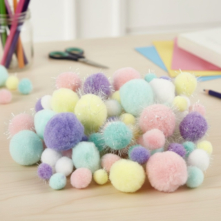 DIY Glitter Pompoms Flerfärgade